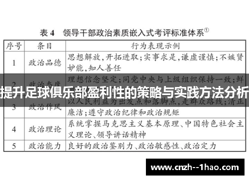 提升足球俱乐部盈利性的策略与实践方法分析